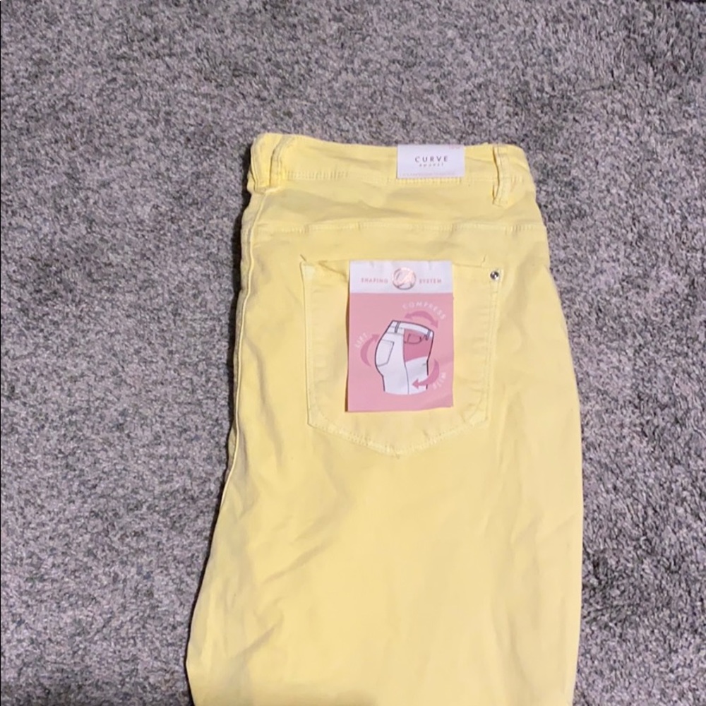 Curve appeal yellow jeans